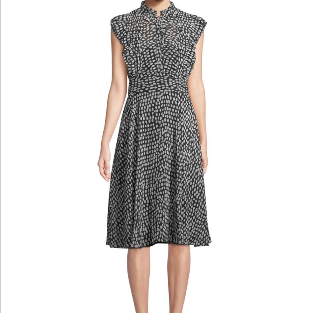 Club Monaco Saffra dress in black/white dot print